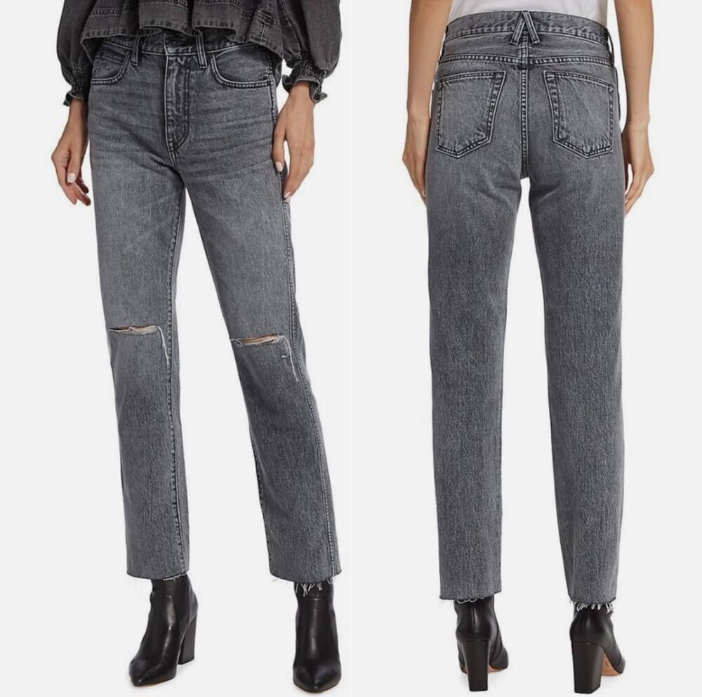 SLVRLAKE Hero Jeans Size 28 NWT Midnight Rider Distressed High Rise Fray Denim